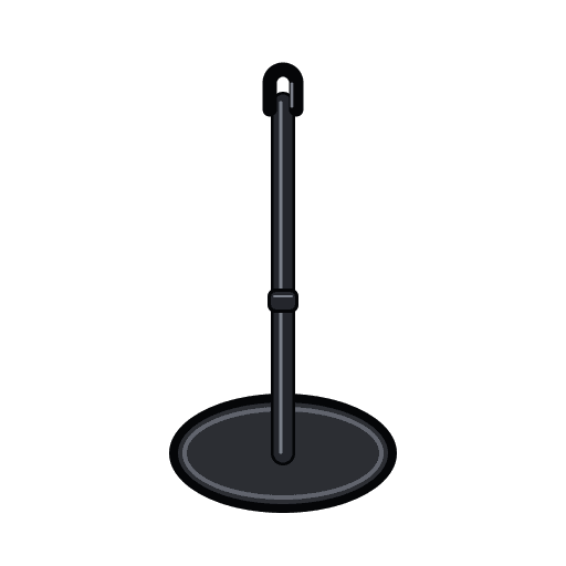 Round-base microphone stand stage plot symbol