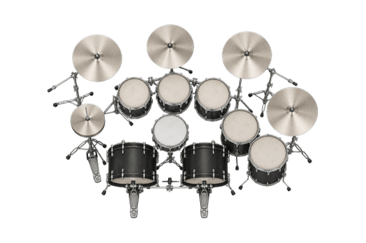 Double-kick drum kit stage plot symbol